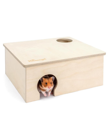 Casa Laberinto de Madera Niteangel para Hámster 3 Cámaras