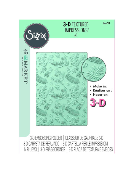Carpeta de Embossing 3D Sizzix Pinos 21.6x15.2cm Carpeta de Embossing 3D Sizzix Pinos 21.6x15.2cm