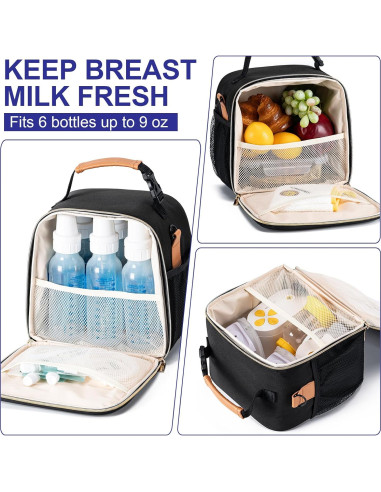 Bolsa Enfriadora de Biberones BABEYER Negra 7.7L