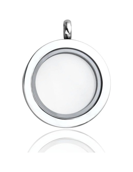 Collar Locket de Vidrio Flotante Jovivi 25mm Acero Inoxidable Collar Locket de Vidrio Flotante Jovivi 25mm Acero Inoxidable