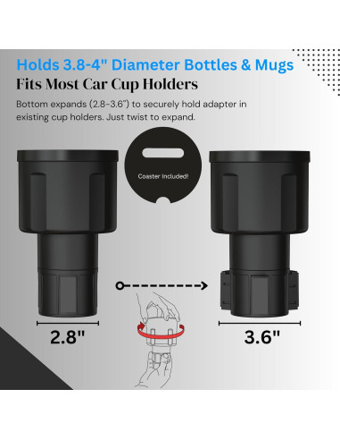 Expansor de Soporte para Tazas Swigzy Extra Ancho Negro