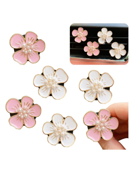 Clip de Ventilación para Ambientadores de Aire UPCSKDA - 6 Pcs Rosa y Blanco Clip de Ventilación para Ambientadores de Aire UPCSKDA - 6 Pcs Rosa y Blanco