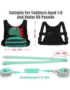 Correa Antipérdida para Niños Shelly - Arnés Unisex Negro 2