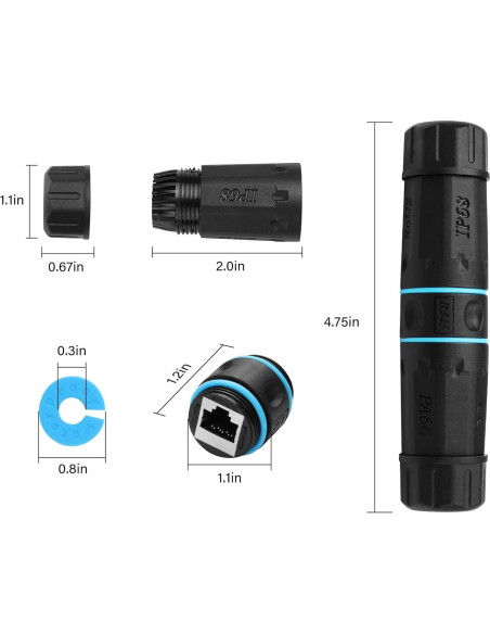 Acoplador RJ45 Impermeable IP68 SinLoon 2 Unidades Cat6 Acoplador RJ45 Impermeable IP68 SinLoon 2 Unidades Cat6
