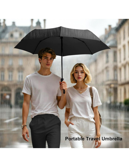 Paraguas Plegable Automático Rusuiqinsan Negro Compacto 106.68 cm Paraguas Plegable Automático Rusuiqinsan Negro Compacto 106.68 cm