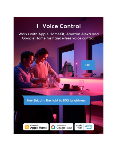 Tira LED inteligente Meross 5m RGB HomeKit Alexa Google