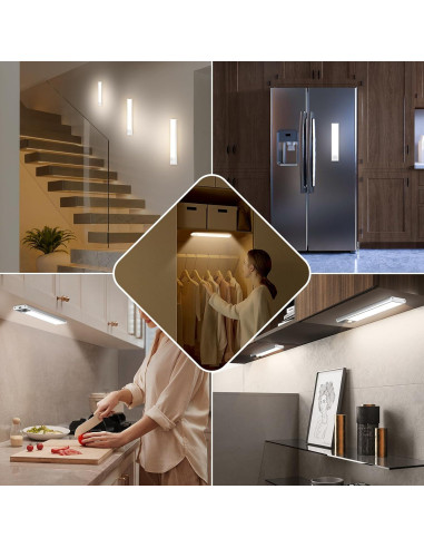 Luces Bajo Gabinete Brightever 20.32cm 68-LED Recargables Sensor