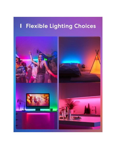 Tira LED inteligente Meross 5m RGB HomeKit Alexa Google Tira LED inteligente Meross 5m RGB HomeKit Alexa Google