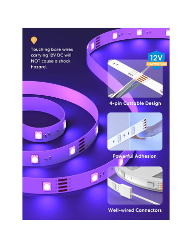 Tira LED inteligente Meross 5m RGB HomeKit Alexa Google