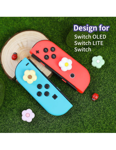 Tapa de agarre para pulgar Joycon FlyingMage 4 PCS Flores Morandi