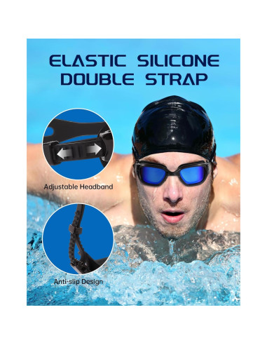 Gafas de natación Hurdilen para adultos con estuche y accesorios