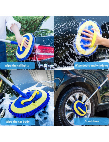 Mopa de Lavado de Auto LeeLoon 2 en 1 con Mango 114.3 cm