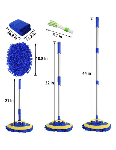 Mopa de Lavado de Auto LeeLoon 2 en 1 con Mango 114.3 cm