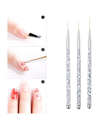 Pinceles Profesionales para Uñas Tbestmax 3 pcs - Detalles Finos