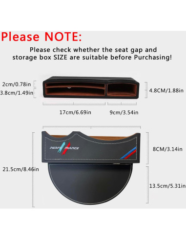 Organizador de Asientos TOPABYTE para BMW - Relleno Espacio 26x8cm