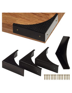 Protectores de Esquinas de Metal Negro Foxwake - 4 Pcs 6.5 cm