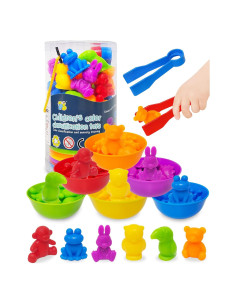 Juguetes Montessori de Contar Dinosaurios Yetonamr 20 Piezas