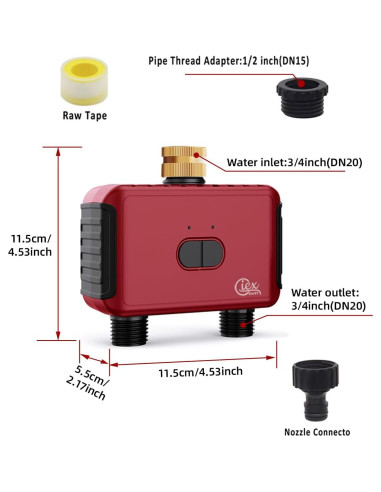 Temporizador de Riego WiFi GIEX GX-03, Controlador Jardín