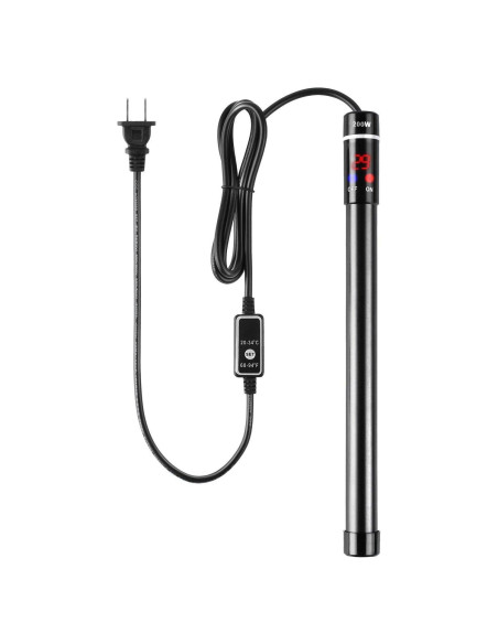 Calentador de Acuario MQ 200W Titanio 25-40 Galones LED Calentador de Acuario MQ 200W Titanio 25-40 Galones LED