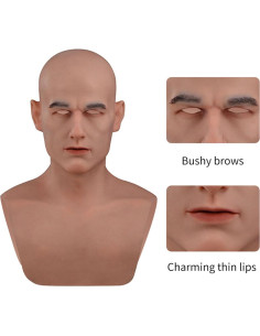 Máscara de Silicona Realista Masculina LCUPPON para Cosplay 2