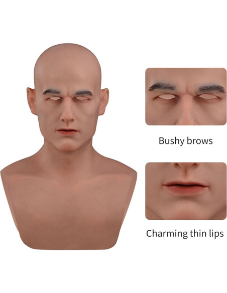Máscara de Silicona Realista Masculina LCUPPON para Cosplay Máscara de Silicona Realista Masculina LCUPPON para Cosplay