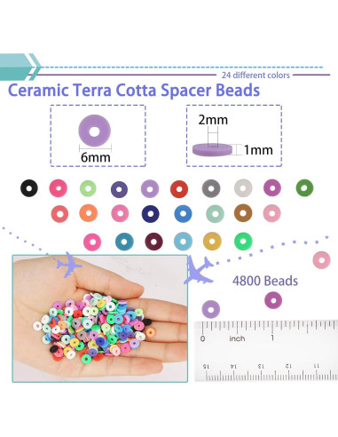Kit de Perlas de Arcilla GREENTIME 4500 pcs 24 Colores 6 mm