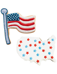 Set de Cortadores de Galletas Ann Clark - Mapa y Bandera EE. UU. 2