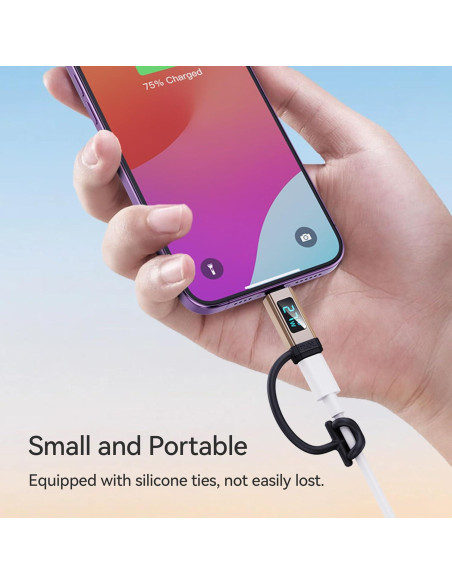 Adaptador USB C a Lightning PZOZ 27W con Pantalla LED Adaptador USB C a Lightning PZOZ 27W con Pantalla LED