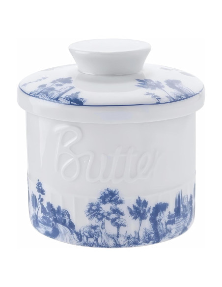 Crock de Mantequilla Cerámica COPORISO Azul Bosque 190g Crock de Mantequilla Cerámica COPORISO Azul Bosque 190g