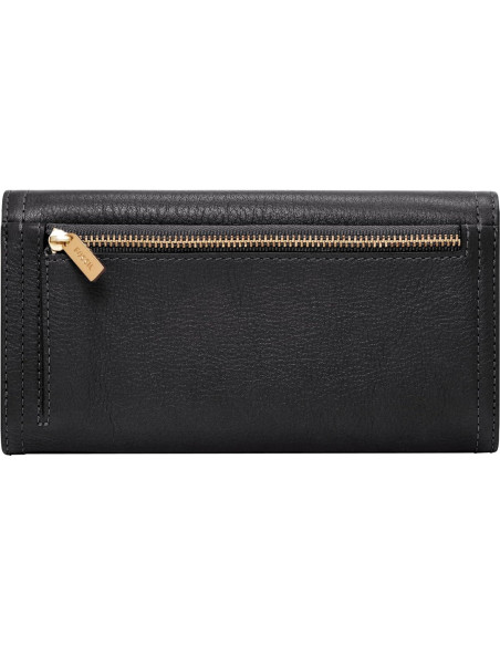 Billetera de Cuero para Mujeres Fossil Logan RFID Negra Billetera de Cuero para Mujeres Fossil Logan RFID Negra