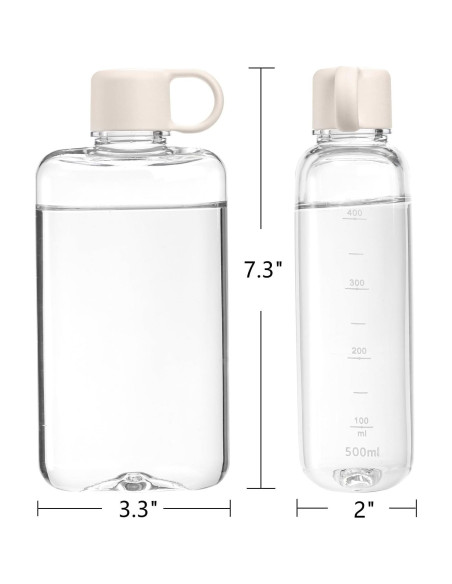 Botella de Agua Plana ZEAYEA 500 ml Reutilizable Libre BPA Botella de Agua Plana ZEAYEA 500 ml Reutilizable Libre BPA