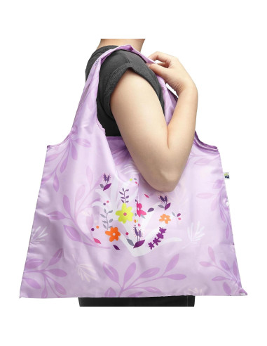 Bolsa de Compras Reutilizable Blueberry Pet Floral Lavanda 22.68 kg