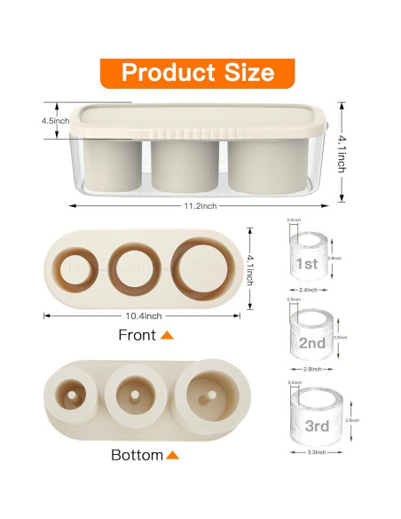 Bandeja de Hielo Cilíndrica Ukulork 40Oz Silicona BPA Free Bandeja de Hielo Cilíndrica Ukulork 40Oz Silicona BPA Free
