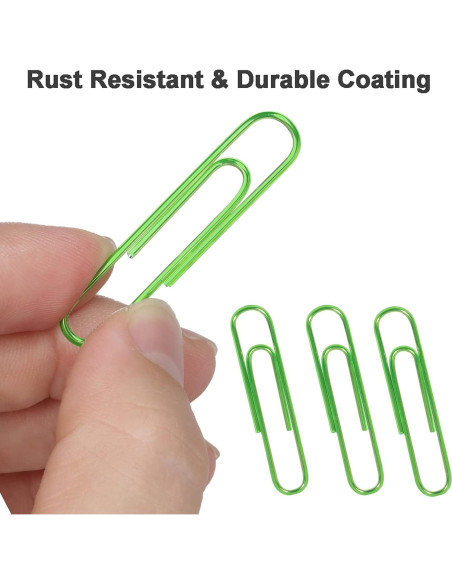 100 Clips de Papel Jumbo Vannise 50mm Verde Resistentes 100 Clips de Papel Jumbo Vannise 50mm Verde Resistentes
