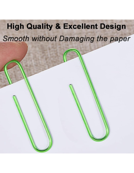 100 Clips de Papel Jumbo Vannise 50mm Verde Resistentes 100 Clips de Papel Jumbo Vannise 50mm Verde Resistentes