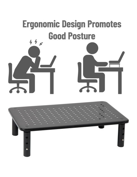Soporte para Monitor Ajustable Mind Reader, Metal, Negro Soporte para Monitor Ajustable Mind Reader, Metal, Negro