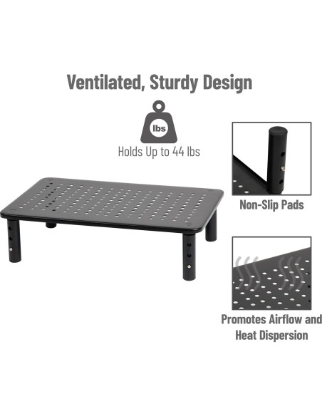 Soporte para Monitor Ajustable Mind Reader, Metal, Negro Soporte para Monitor Ajustable Mind Reader, Metal, Negro