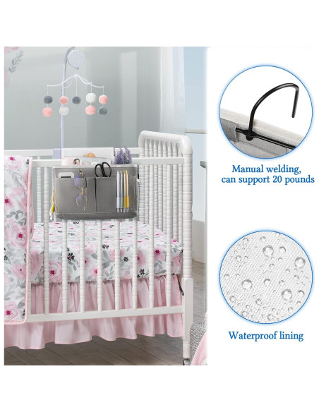 Cesta de Almacenamiento Colgante Retyion para Lado de Cama Gris Cesta de Almacenamiento Colgante Retyion para Lado de Cama Gris