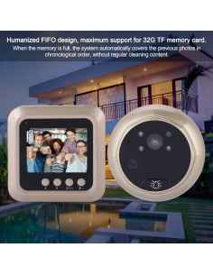 Timbre Eléctrico Inteligente Zopsc 2.4" 1080P con Visor Nocturno 2