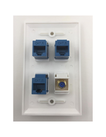 Placa de Pared IBL con 3 Puertos Ethernet Cat6 y Coaxial Placa de Pared IBL con 3 Puertos Ethernet Cat6 y Coaxial