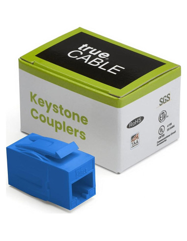 Acoplador Keystone RJ45 Hembras trueCABLE Cat6A Azul - Paquete de 2