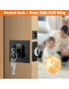 Cerradura de puerta corrediza Lipshome negra cuadrada 2