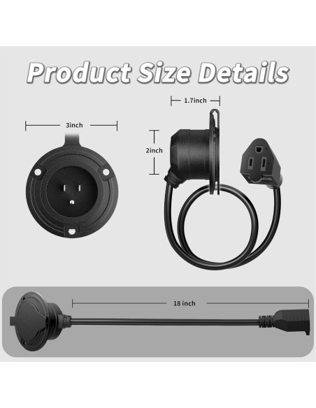 Enchufe de Entrada de Energía PlugSaf 15A 125V con Cubierta Impermeable Enchufe de Entrada de Energía PlugSaf 15A 125V con Cubierta Impermeable