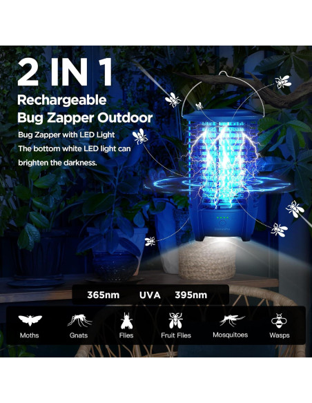 Zapper de Insectos BietrunPro Recargable 4000V con Luz LED Zapper de Insectos BietrunPro Recargable 4000V con Luz LED