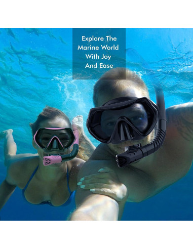Conjunto de Snorkel JRing para Adultos - Máscara 180 y Snorkel Seco