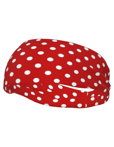 Banda para la cabeza deportiva SZBKRHN lunares rojos absorbente Banda para la cabeza deportiva SZBKRHN lunares rojos absorbente