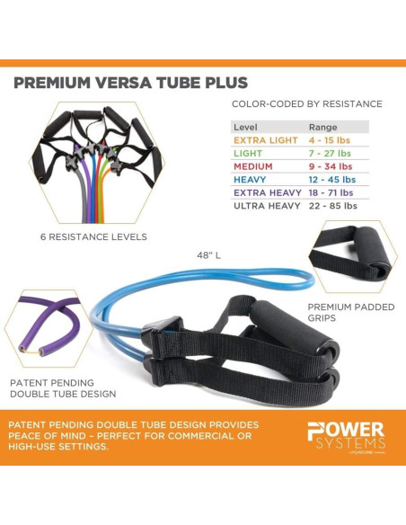 Tubo de Resistencia Power Systems Premium Versa Tube Plus 121.92 cm Tubo de Resistencia Power Systems Premium Versa Tube Plus 121.92 cm