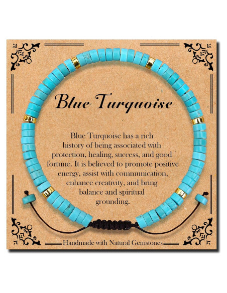 Pulsera de Turquesa Azul Heishi BONNY BOXX 2x4mm Unisex Pulsera de Turquesa Azul Heishi BONNY BOXX 2x4mm Unisex