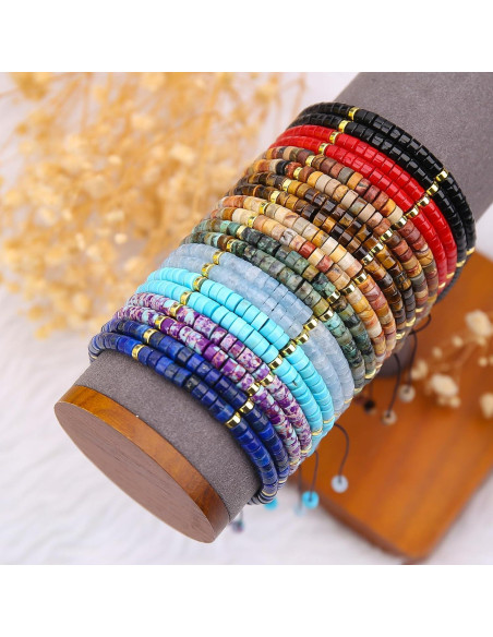 Pulsera de Turquesa Azul Heishi BONNY BOXX 2x4mm Unisex Pulsera de Turquesa Azul Heishi BONNY BOXX 2x4mm Unisex