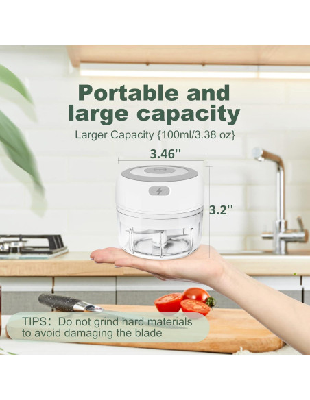 Molino Eléctrico de Hierbas Glicrili 100ml Blanco Portátil Molino Eléctrico de Hierbas Glicrili 100ml Blanco Portátil